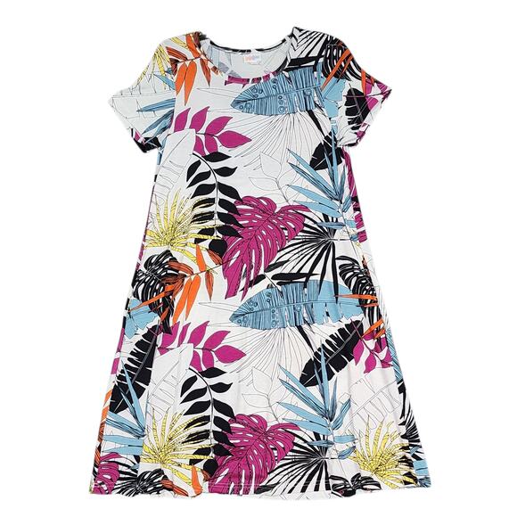 LuLaRoe Jessie Dress Size Small Tropical Floral Vacation Fun Summer Cruise - Picture 8 of 10